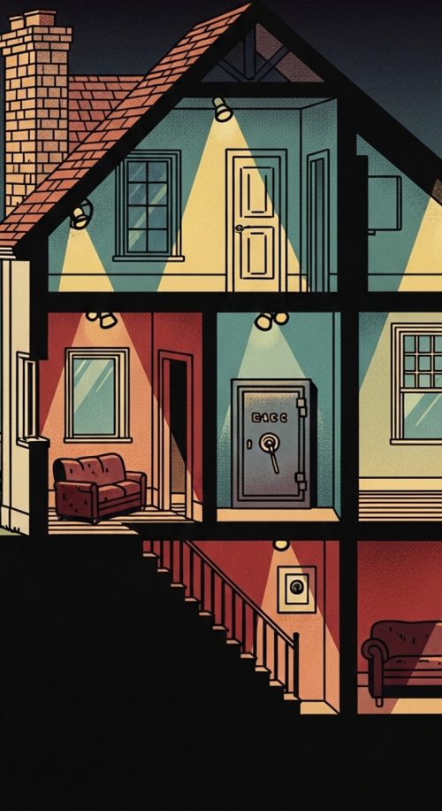een saferoom wordt vaak centraal in het huis geplaatst